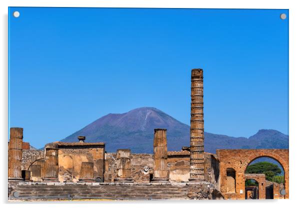Pompeii and Mount Vesuvius in Italy Acrylic by Artur Bogacki