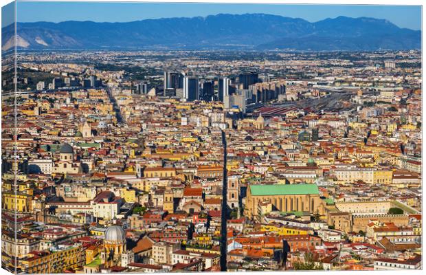 City Of Naples In Italy Aerial View Canvas Print by Artur Bogacki