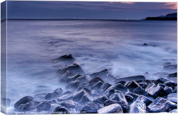 Clavell Pier Ruins in Blue Hour Canvas Print by Stuart Wyatt