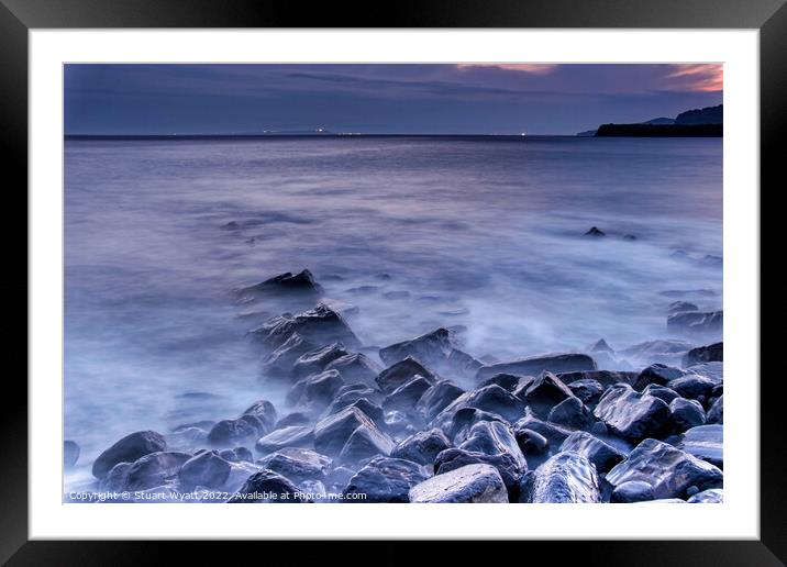 Clavell Pier Ruins in Blue Hour Framed Mounted Print by Stuart Wyatt
