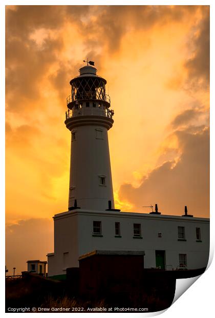 Flamborough Head Lighthouse  Print by Drew Gardner