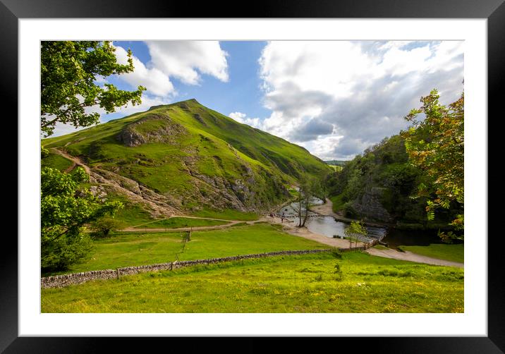 Thorpe Cloud and the Stepping Stones Framed Mounted Print by Darren Burroughs