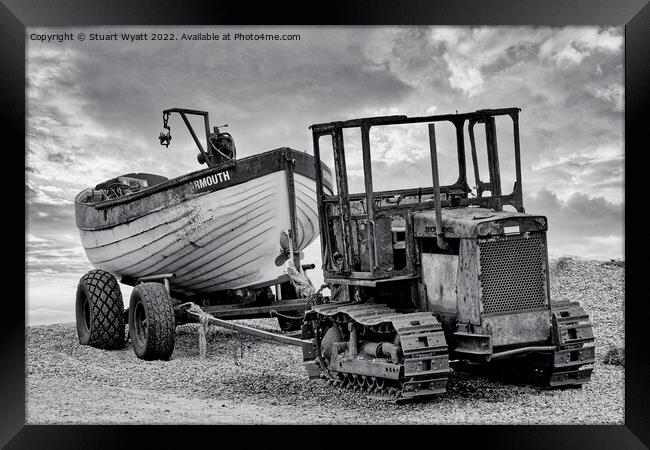 Norfolk Beach Fishing Boat Framed Print by Stuart Wyatt