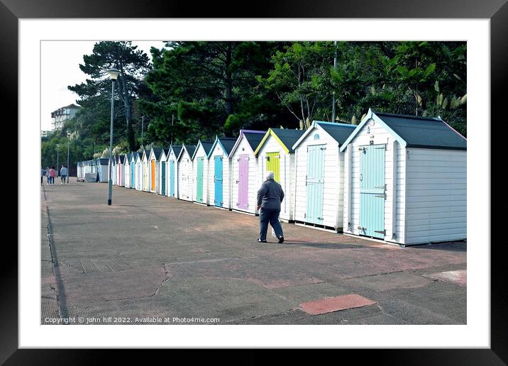 Seaside beach huts, Goodrington, Paignton, Devon, UK. Framed Mounted Print by john hill