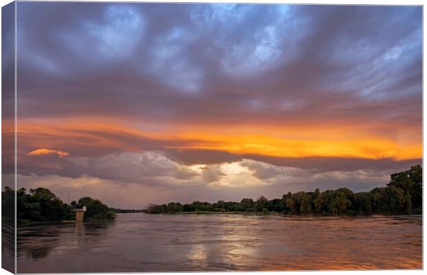 Orange River at Sunset Canvas Print by Arterra 