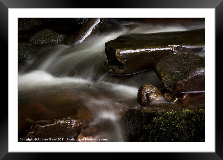 Rushing Framed Mounted Print by Andrew Berry