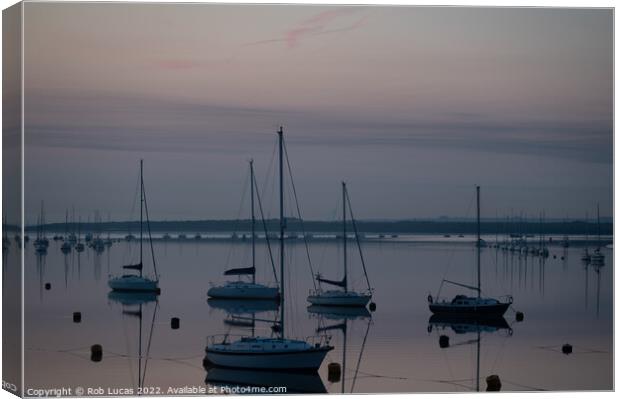 Dawn breaks on the Medway at Upon Canvas Print by Rob Lucas