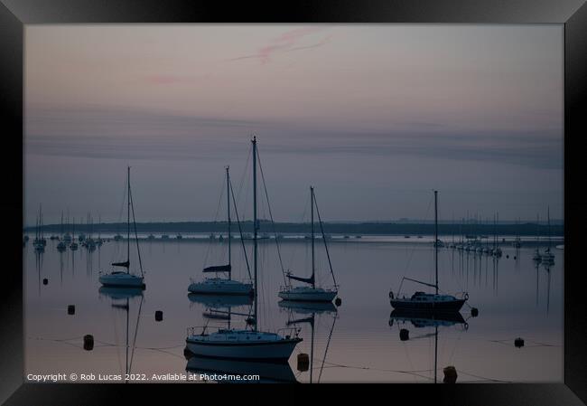 Dawn breaks on the Medway at Upon Framed Print by Rob Lucas