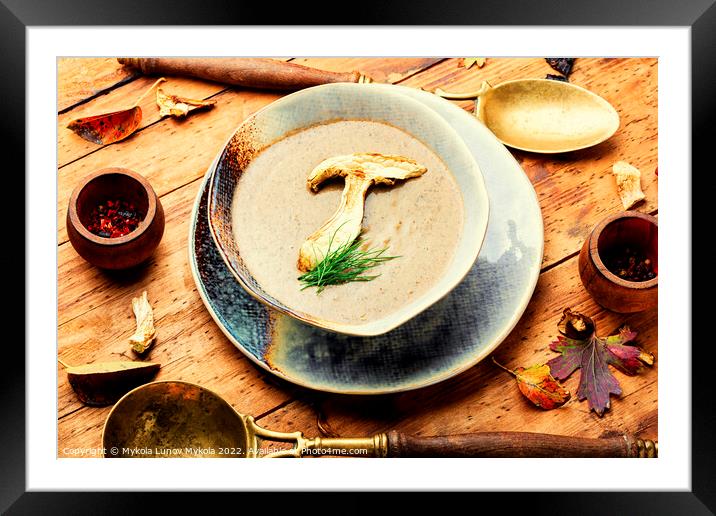 Delicious mushroom soup Framed Mounted Print by Mykola Lunov Mykola