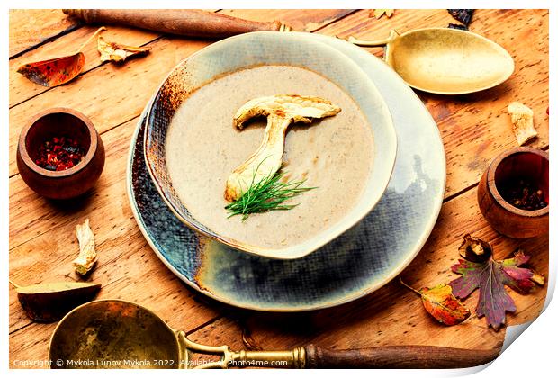 Delicious mushroom soup Print by Mykola Lunov Mykola
