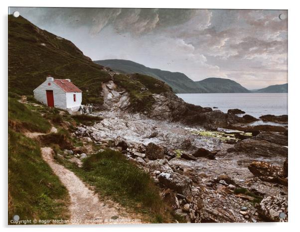 Secluded Cottage by the Rocky Shore Acrylic by Roger Mechan