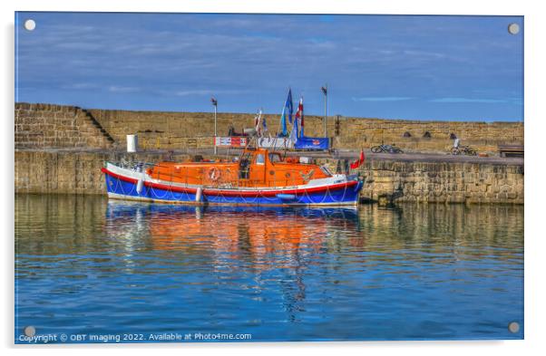 The Laura Moncur Buckie Life Boat 2018 Return Form Lowestoft Seen At Hopeman Morayshire Scotland Acrylic by OBT imaging