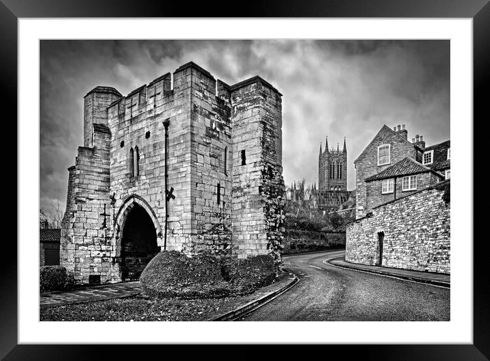 Pottergate Arch and Lincoln Cathedral Framed Mounted Print by Darren Galpin