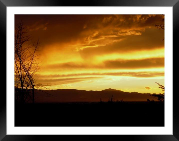 Sunset over the mountains Framed Mounted Print by Stephanie Moore