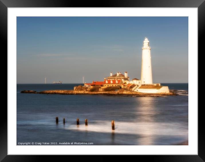 St Mary's Lighthouse Northumberland Framed Mounted Print by Craig Yates