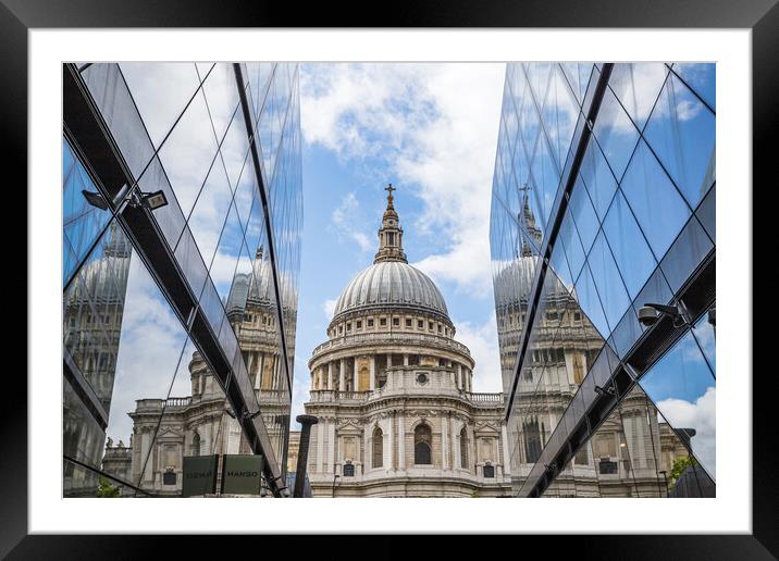 A Futuristic St Pauls Reflection Framed Mounted Print by Jason Wells