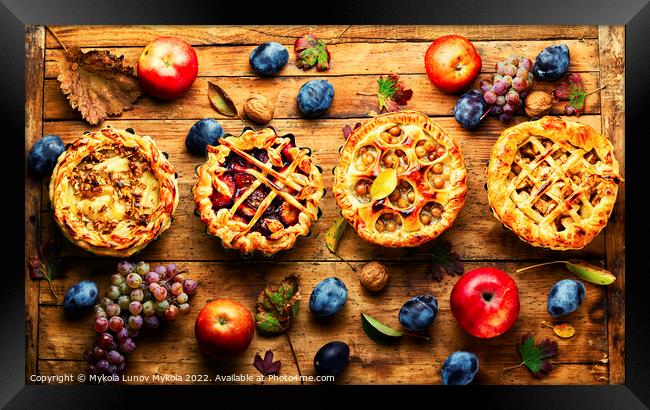 Fall cake with fruits Framed Print by Mykola Lunov Mykola