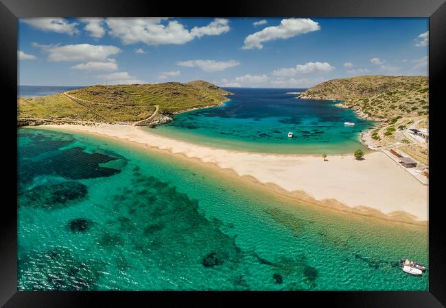 Kolona beach of Kythnos island, Greece Framed Print by Constantinos Iliopoulos