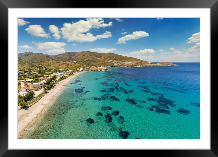 Flambouria beach of Kythnos, Greece Framed Mounted Print by Constantinos Iliopoulos