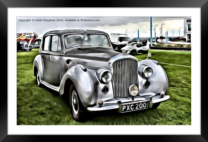 Bentley Type R (Digital Cartoon Art) Framed Mounted Print by Kevin Maughan