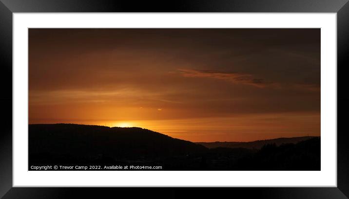Airedale Sunset - 02 Framed Mounted Print by Trevor Camp