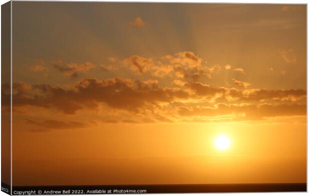 Sunset over Pilling Marsh Canvas Print by Andrew Bell