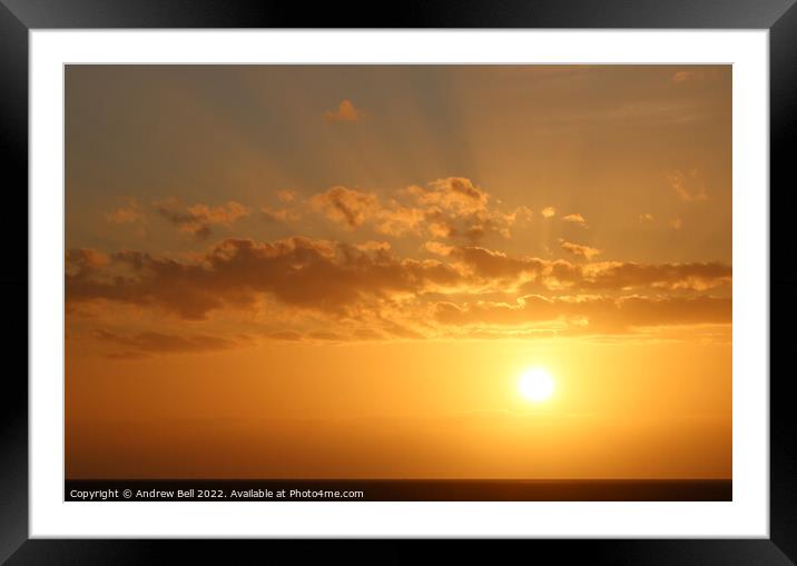 Sunset over Pilling Marsh Framed Mounted Print by Andrew Bell