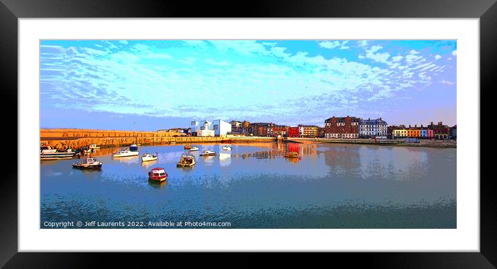 View of the beach front and Harbour Arm, Margate,  Framed Mounted Print by Jeff Laurents
