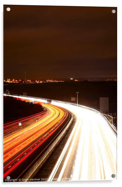 Motorway Traffic Light Trails Acrylic by Drew Gardner