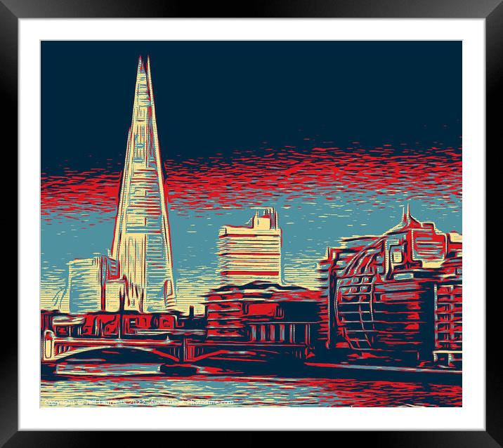 View with The Shard, London Framed Mounted Print by Jeff Laurents