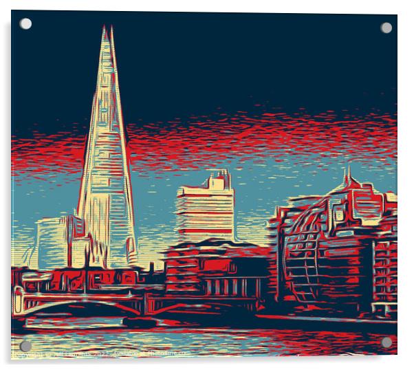 View with The Shard, London Acrylic by Jeff Laurents