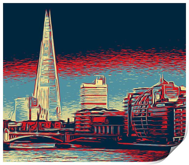 View with The Shard, London Print by Jeff Laurents