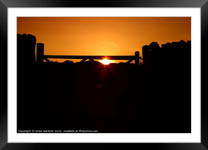 Sunset On Ilkley Moor Framed Mounted Print by Drew Gardner