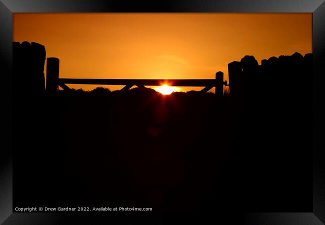 Sunset On Ilkley Moor Framed Print by Drew Gardner