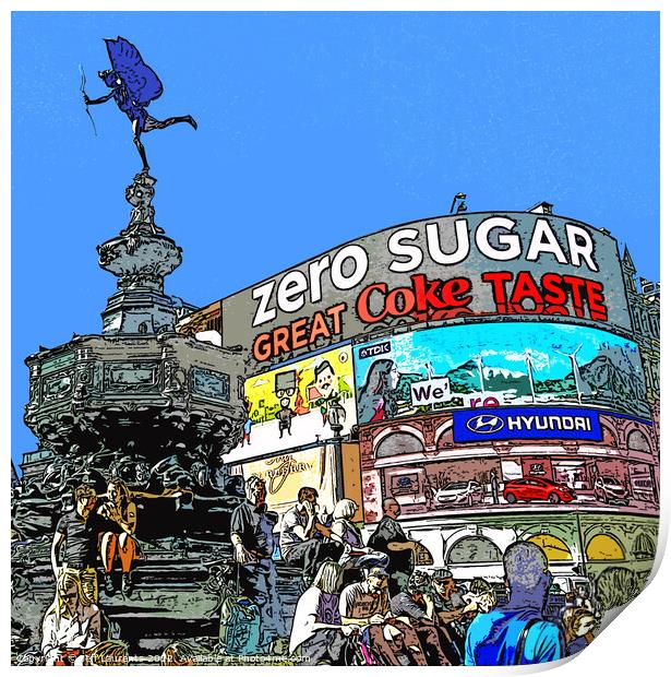 View at Piccadilly Circus London Print by Jeff Laurents