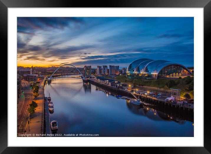 Quayside at Daybreak Framed Mounted Print by Richard Perks