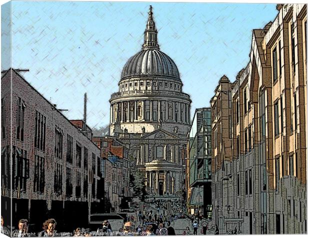 View of St Paul's Cathedral, London  Canvas Print by Jeff Laurents