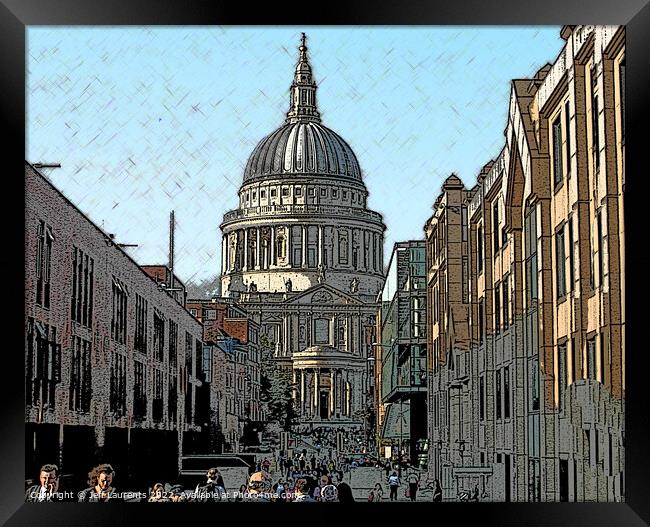 View of St Paul's Cathedral, London  Framed Print by Jeff Laurents