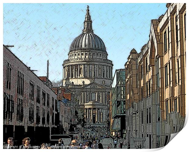 View of St Paul's Cathedral, London  Print by Jeff Laurents