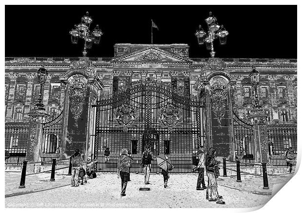 View at Buckingham Palace Gates, London Print by Jeff Laurents