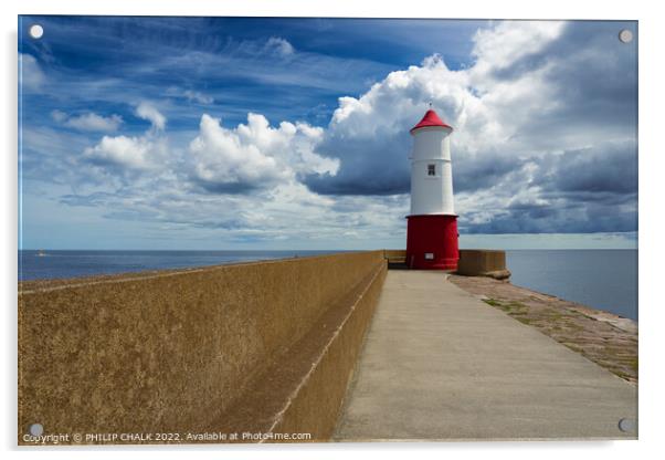 Berwick on tweed lighthouse 729 Acrylic by PHILIP CHALK