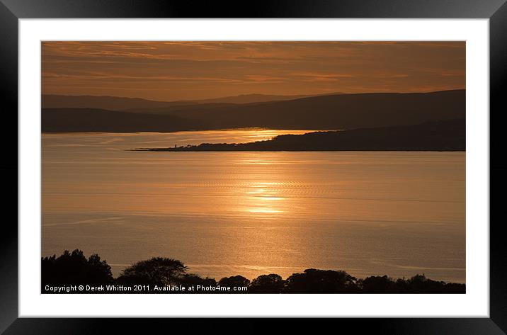 Sunset over the Clyde Framed Mounted Print by Derek Whitton