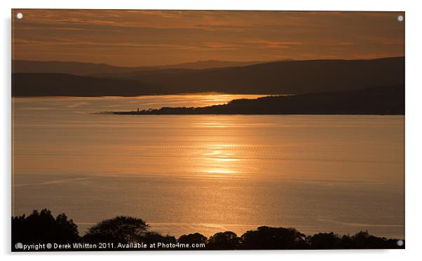 Sunset over the Clyde Acrylic by Derek Whitton