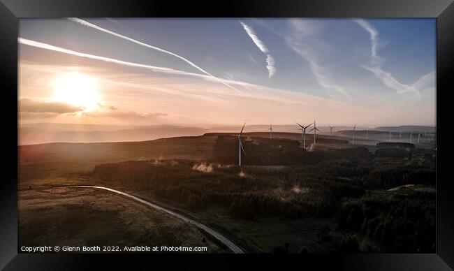 Windfarm at Sunrise Framed Print by Glenn Booth