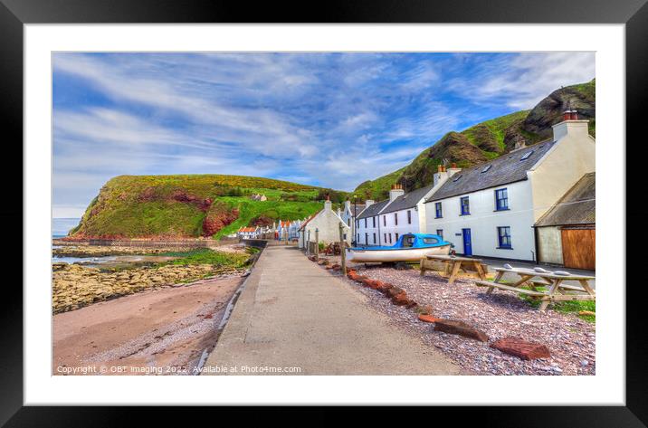 Pennan Shore Front Traditional Fishing Village Aberdeenshire Scotland Framed Mounted Print by OBT imaging