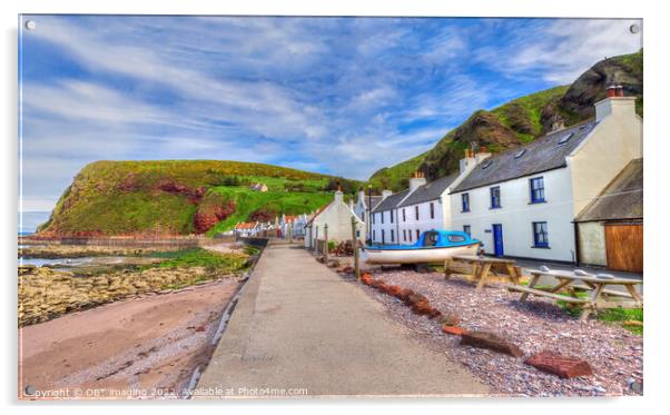Pennan Shore Front Traditional Fishing Village Aberdeenshire Scotland Acrylic by OBT imaging
