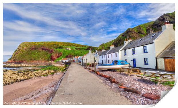 Pennan Shore Front Traditional Fishing Village Aberdeenshire Scotland Print by OBT imaging