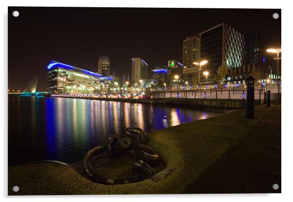 Salford Quays Media City Acrylic by Wayne Molyneux