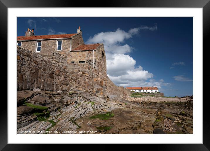 Coastal Houses, Cellardyke, Fife Framed Mounted Print by Kasia Design