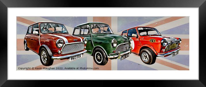 Retro Mini Cars of Britain Framed Mounted Print by Kevin Maughan